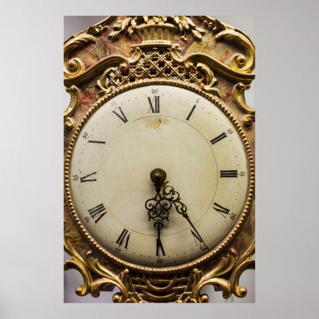 Póster face de relógio do século 19, Alemanha (Frente)