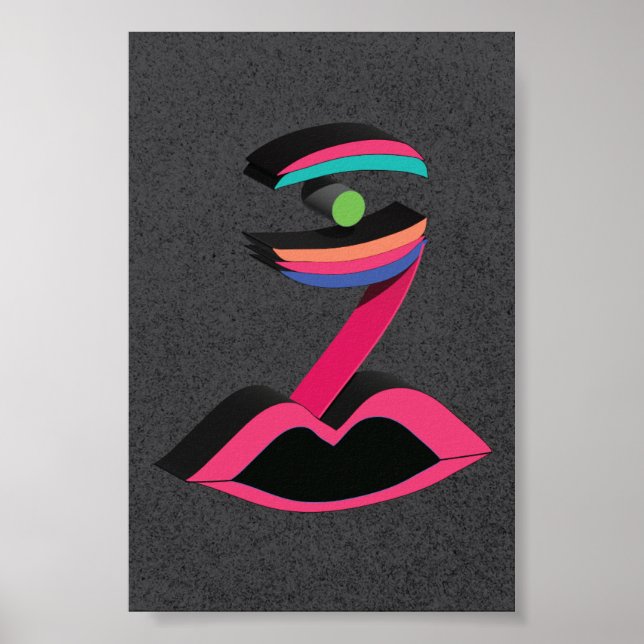 Poster Face geométrica - Design original do TMD (Frente)