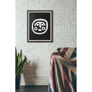 Poster Face Guerreira Pré-Histórica - Tribal Antiga