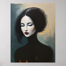 Poster Faceless Beauty Portrait Painting