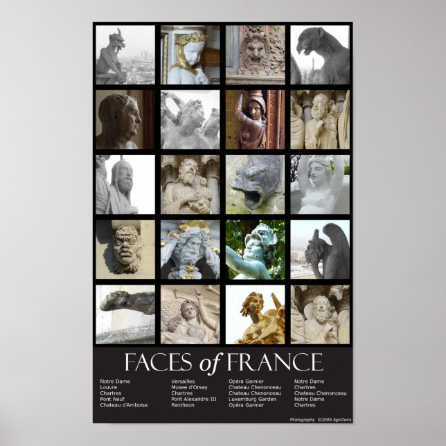 Póster Faces da França (Frente)