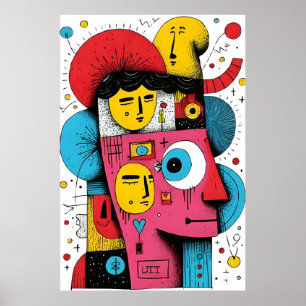 Poster Faces de Pop de abstrato - Expressão de Portas Sur