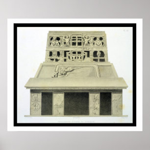 Poster Fachada do templo do Sun, Palenque, placa 2