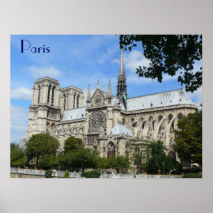 Póster Fachada sul, catedral de Notre Dame, Paris, France
