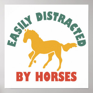 Poster Fácil Distração Por Cavalos