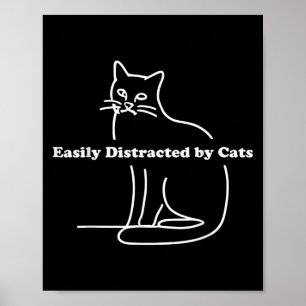 Poster Fácil Distração Por Gatos Engraçados
