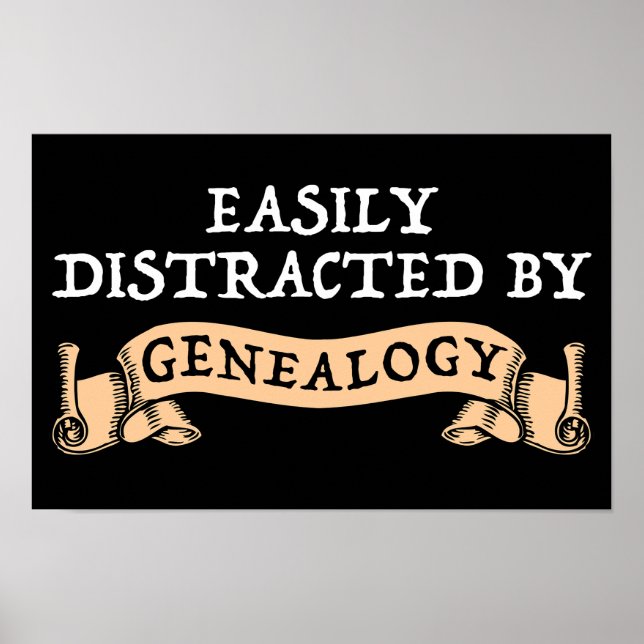 Poster Facilmente Distraído Pela Genealogia (Frente)