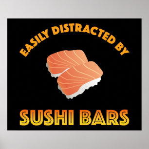 Poster Facilmente Distraído Por Barras De Sushi