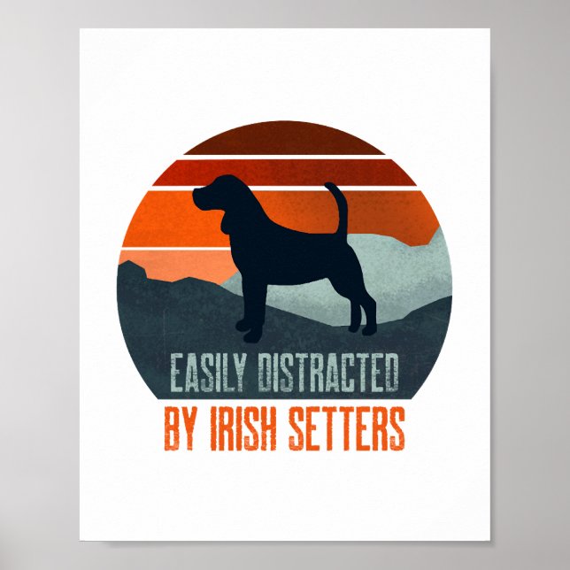 Poster Facilmente Distraído Por Caminhada De Cães Irish S (Frente)