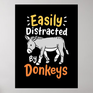 Poster Facilmente Distraído Por Donkeys