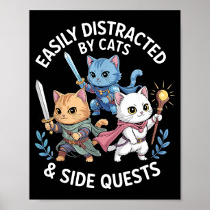 Poster Facilmente Distraído Por Gatos &amp; Missões Paral