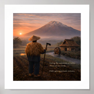 Poster Facing the Mountain of Home – Art Print English