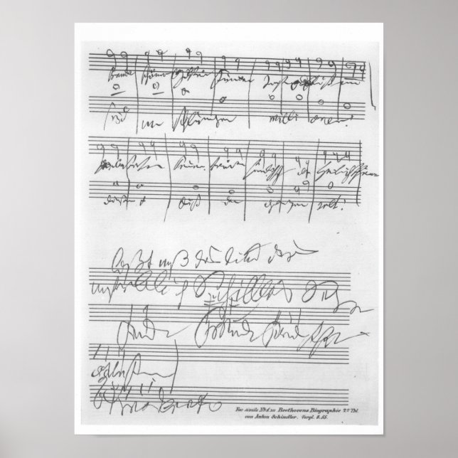Póster Facsimile de uma página de música (Frente)