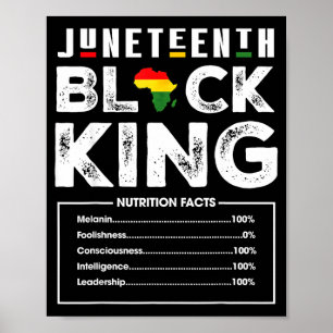 Poster factos nutricionais do rei negro do Juneteenth hom