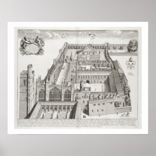 Póster Faculdade nova, Oxford, de "Oxonia Illustrata",