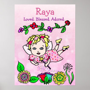 Poster Fada Amada Personalizada, Abençoada e Adorada
