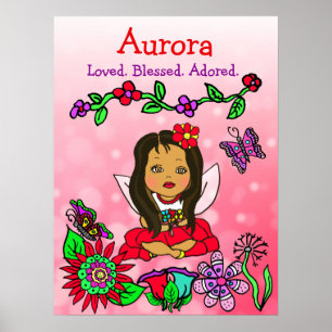Poster Fada Amada Personalizada, Abençoada e Adorada