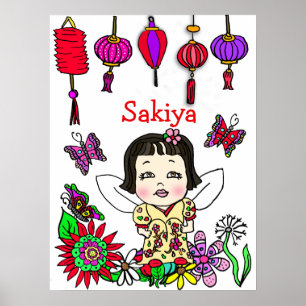 Poster Fada Amada Personalizada, Abençoada e Adorada