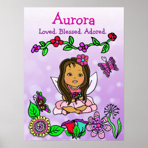 Poster Fada Amada Personalizada, Abençoada e Adorada