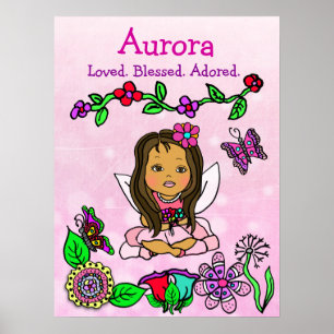 Poster Fada Amada Personalizada, Abençoada e Adorada