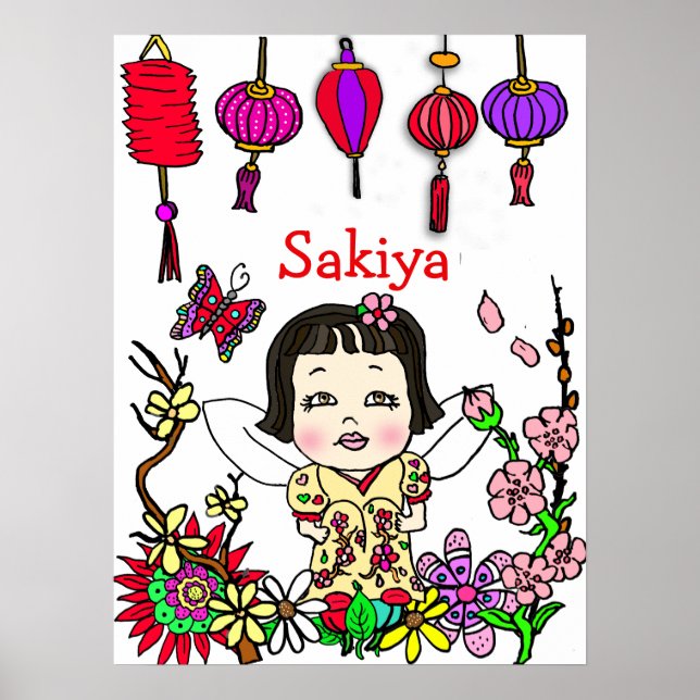 Poster Fada Amada Personalizada, Abençoada e Adorada (Frente)