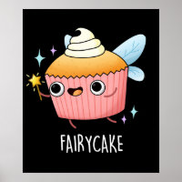 Fada Bolo Engraçado Cupcake Pun Escuro BG