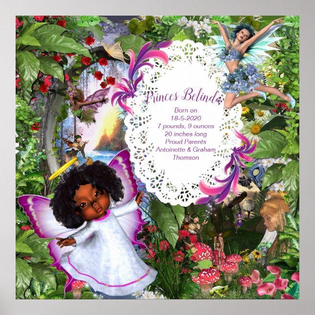 Poster Fada Borboleta Bebê (Frente)