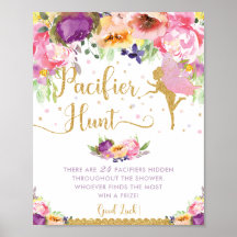 Fada Chic Purple Pink Floral Pacifier Game