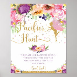 Poster Fada Chic Purple Pink Floral Pacifier Game