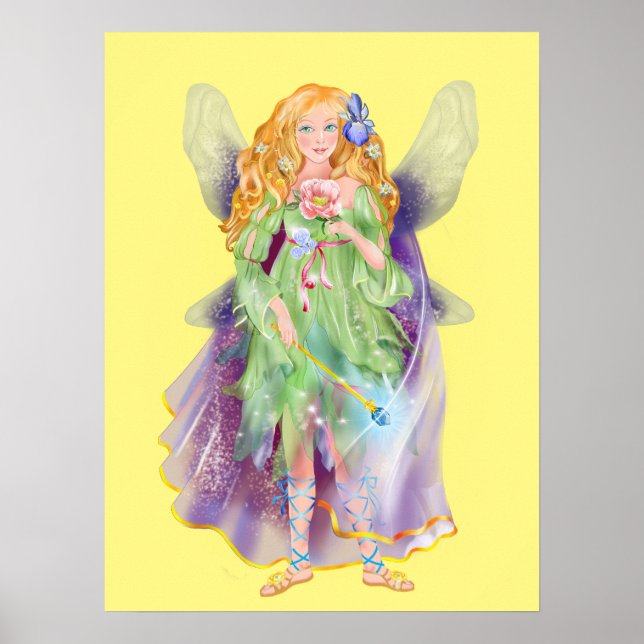 Poster fada da flor da fada com varinha mágica (Frente)