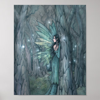 Poster Fada da Floresta Escura Arte de Fantasia Mística