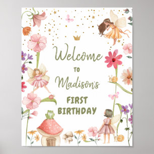 Poster Fada de Aniversário Bem-vinda à Garota Florestal E