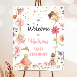 Poster Fada de Aniversário Bem-vinda à Garota Florestal E