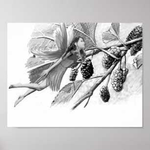 Poster Fada de árvore de amora vermelha