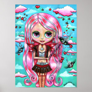 Poster Fada de namorados Rosa Penteado Chocolate Beija Gr