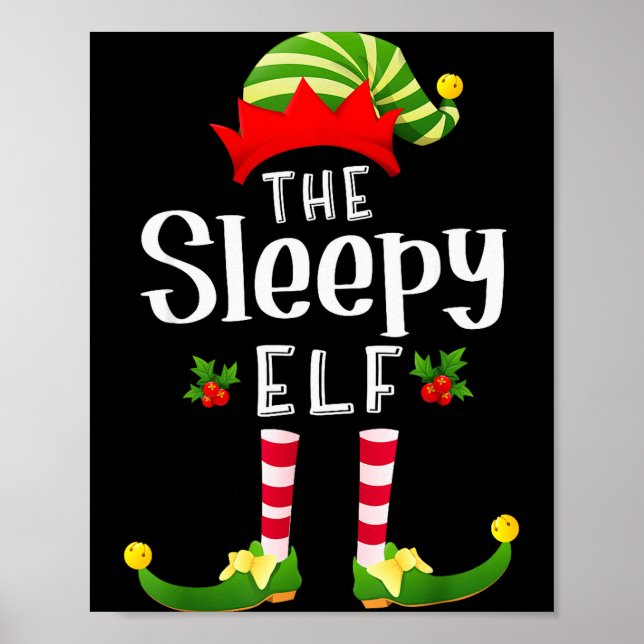 Poster Fada de Natal Sonolento Camisa de Dormir de Natal  (Frente)