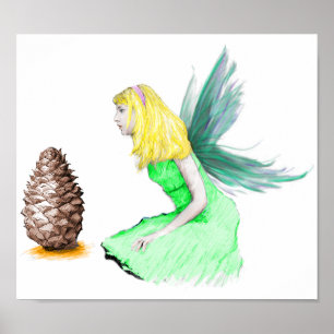 Póster Fada de pinheiro com pinho