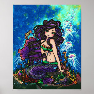 Póster Fada do cavalo marinho do oceano das medusa da