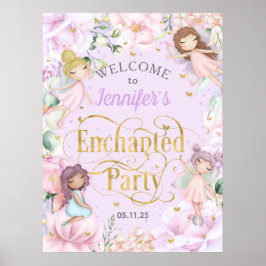 Poster Fada encantada, Fada temida aniversário de menina 