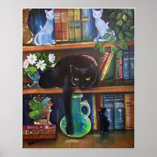 Póster Fada escondendo um caso de livro de Cat (Frente)