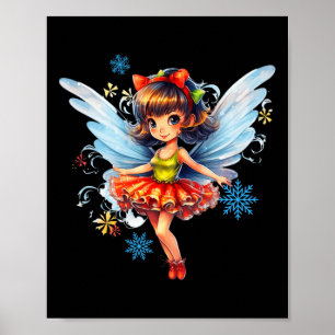 Poster Fada Fada Fada Fada de Natal Dançante Fada Fada de