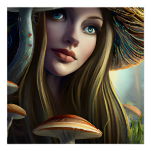 Póster Fada Fairytale Mushroom