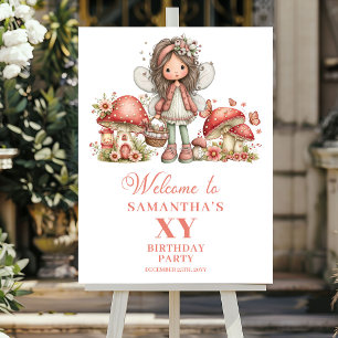 Poster Fada Mágica 6º Aniversário Boas-Vindas Floral Past