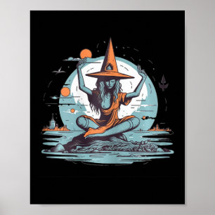 Poster Fada Meditando Fantasia de Halloween Yoga Zen Medi