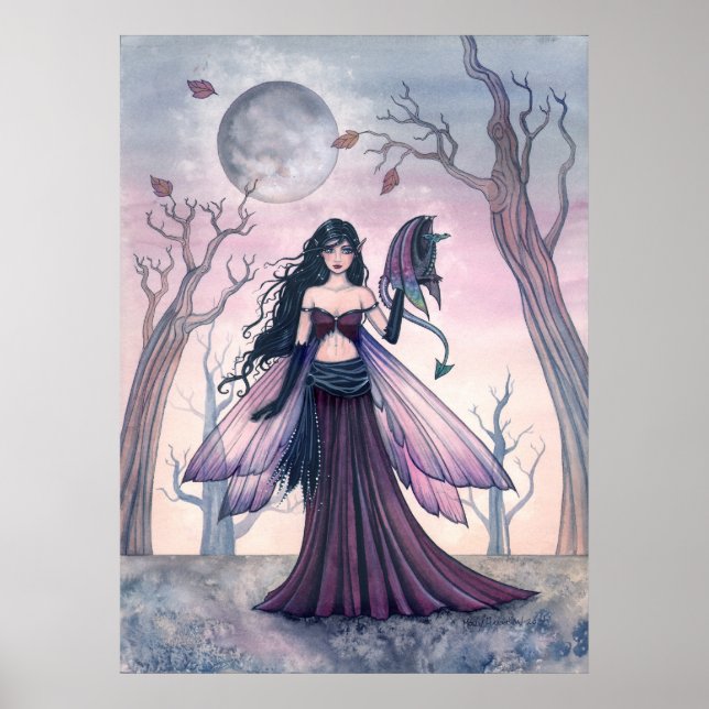 Póster Fada Pequena Fera com Cartaz de Dragão (Frente)
