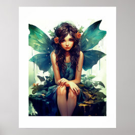 Poster Fada Sentada Na Chuva