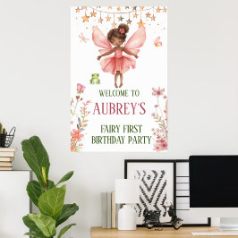 Poster Fada Whimsic Primeiro Aniversário