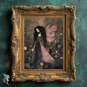 Poster Fada Whimsso com Arte Escura Florestal de Moody