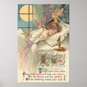 Póster Fadas de Vintage Halloween