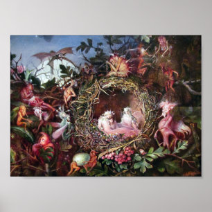 Poster Fadas em um Ninho de Pássaros, John Anster Fitzge